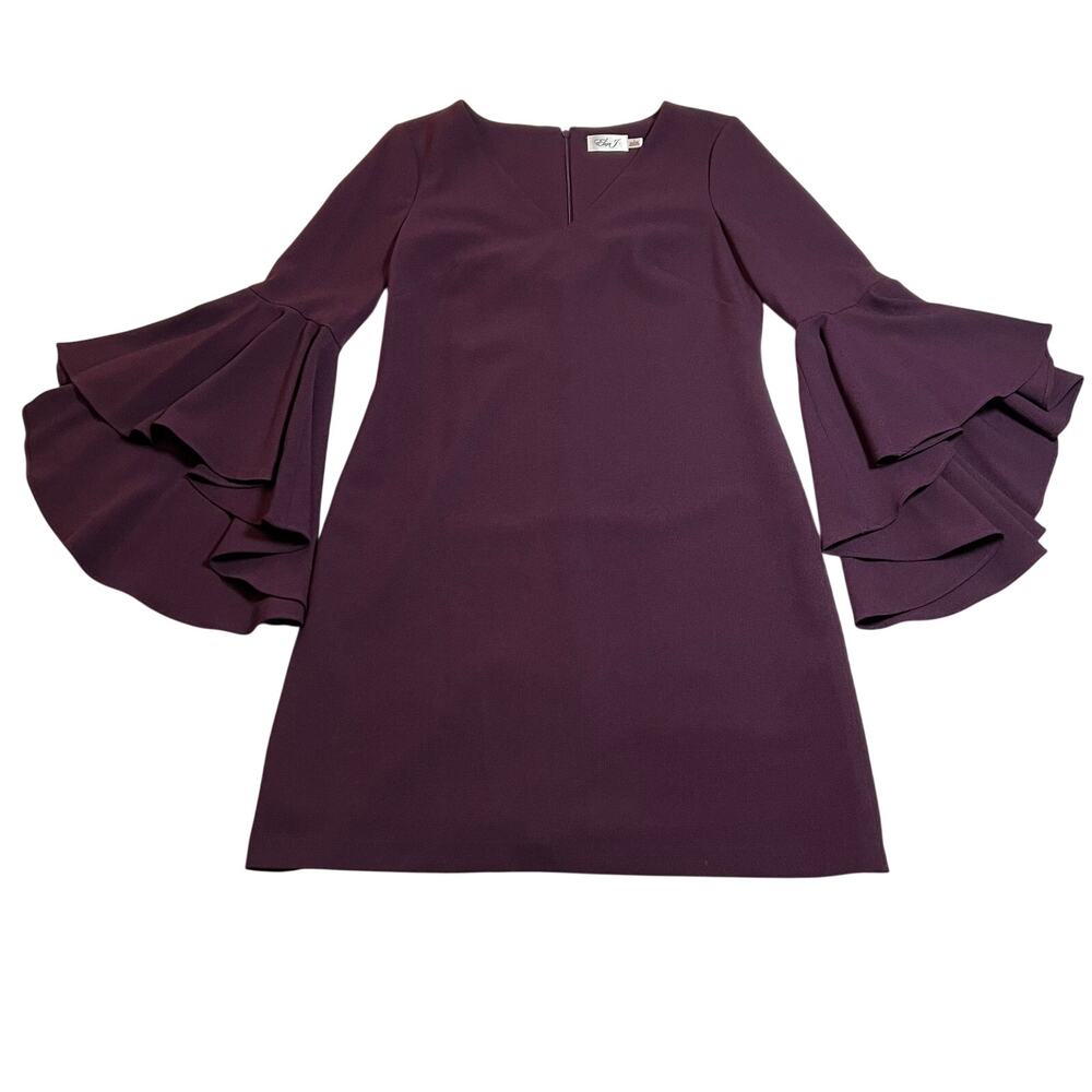 Eliza J V-Neck Bell Sleeve Shift Dress Size 6 Special Occasion Party Wedding